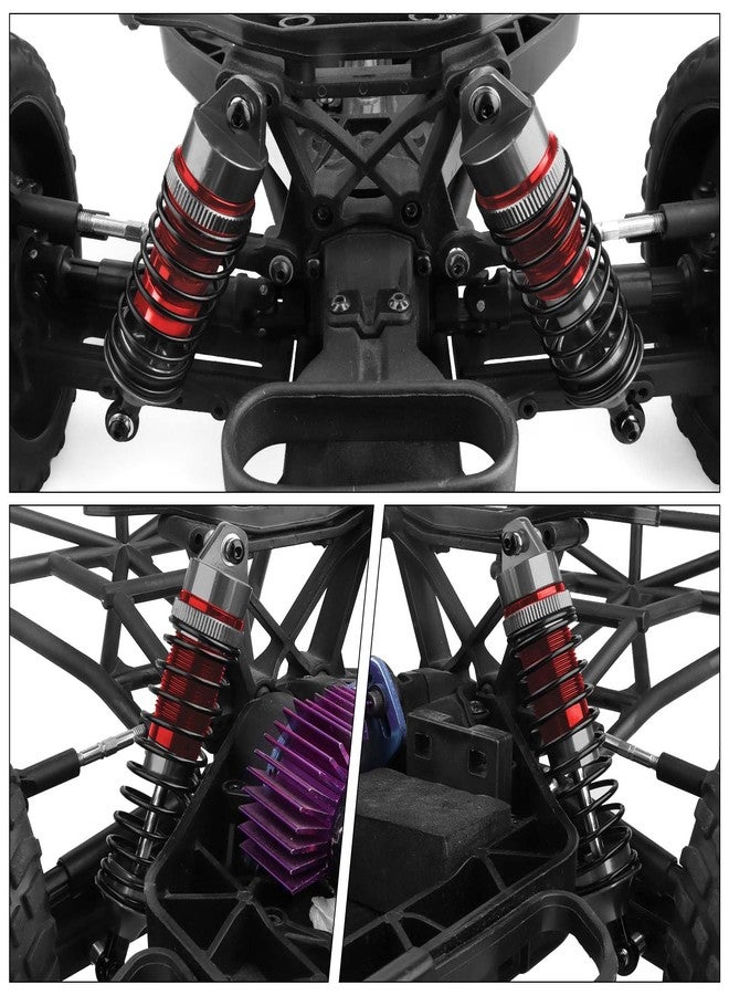 ممتص صدمات زيتي AllinRC 5862 لسيارات التحكم عن بعد Traxxas 1/10 Slash 2WD و 4x4 Nitro Rustler Stampede VXL Hoss Bandit (أسود أحمر) - Image 4